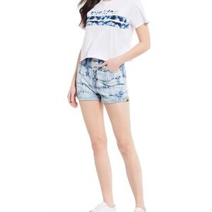 Dickies Tie Dye Exposed Button Fly High Rise Cuffed Jean‎ Shorts